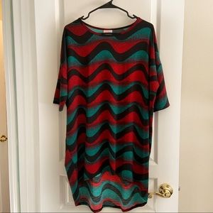 LuLaRoe Irma / size M / turquoise, red and black